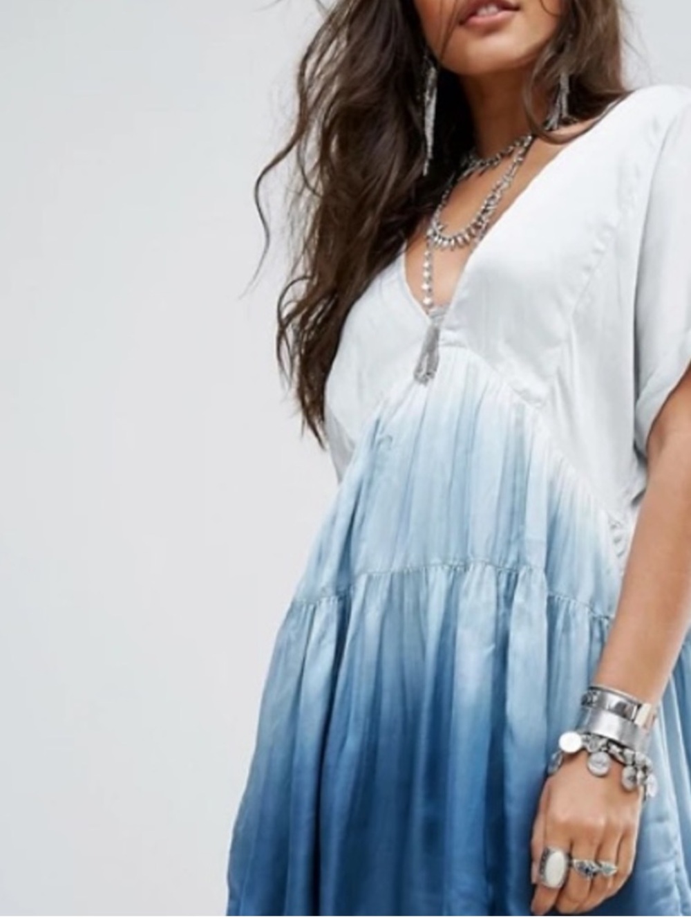 Free People Sun Up Mini Dress Ombre Silky Size Medium - Picture 2 of 8